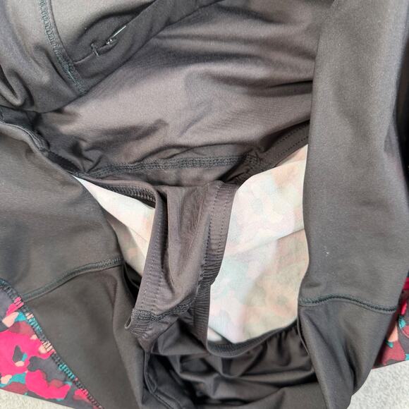 Athleta Running Free Printed Shorts Women's Large 3.5" Inseam Pink Black Teal - Picture 6 of 8